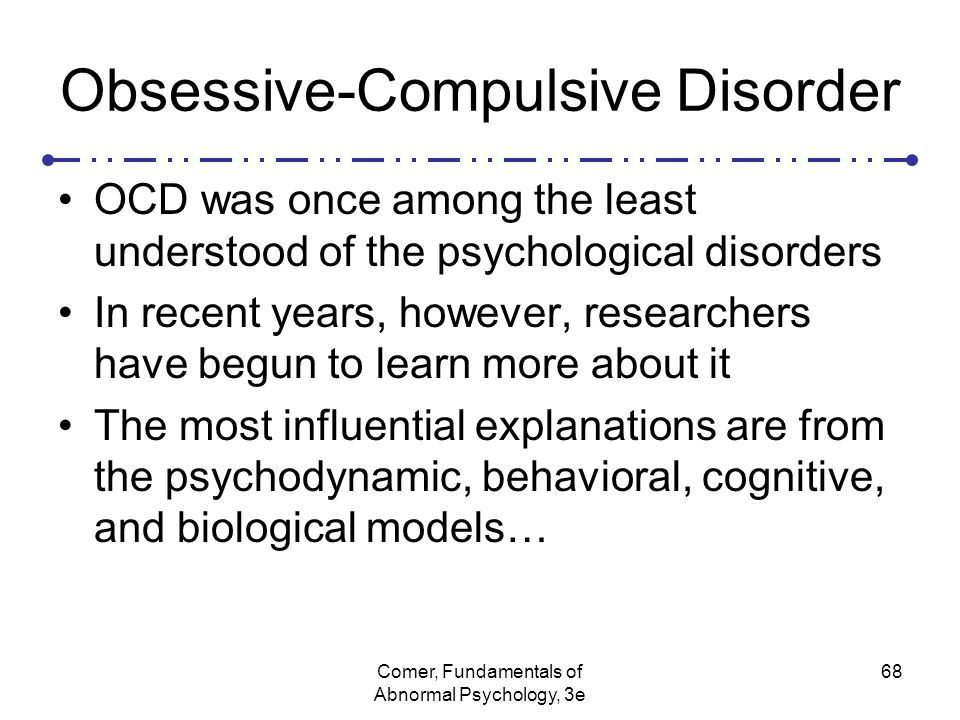 Psychology theories of obsessive compulsive disorder ocd